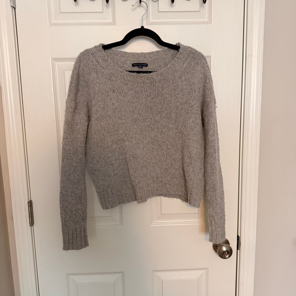 American eagle sweater sparkly gray